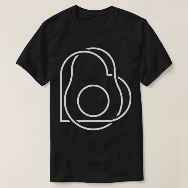 Camiseta Avocado e Coração (Frente do Design)
