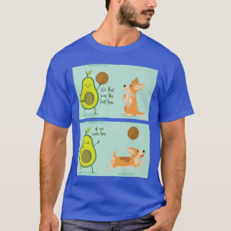 Camiseta Avocado E Corgi Jogando Fetch Fetch