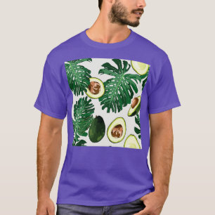 Camiseta Avocado e folhas tropicais exóticas