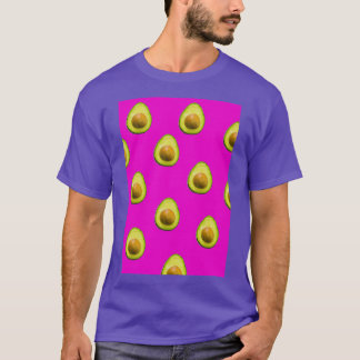 Camiseta Avocado e padrão rosa