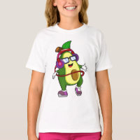 Avocado em Música com Fone de Ouvido