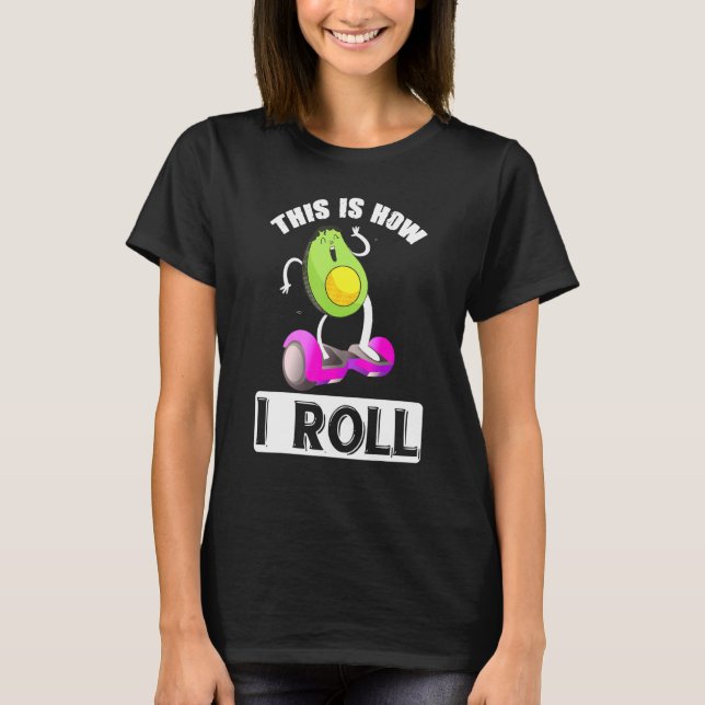 Camiseta Avocado Em Um Roda De Skateboar Elétrico (Frente)