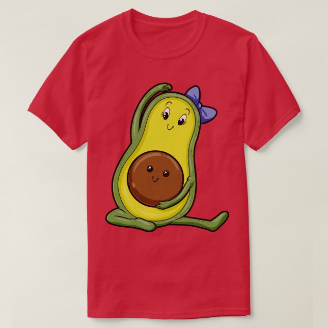 Camiseta Avocado em Yoga com Bebê (Frente do Design)
