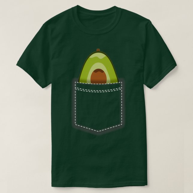 Camiseta Avocado Fatiado Em Bolso (Frente do Design)