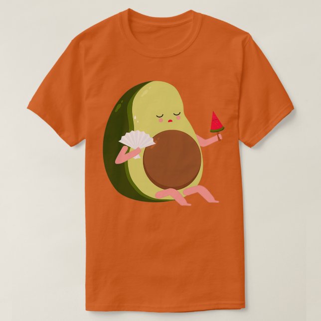 Camiseta Avocado Feeling Hot and eating watermelon (Frente do Design)