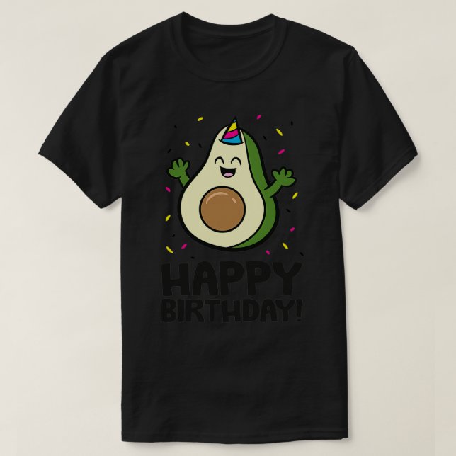 Camiseta Avocado Festa de aniversário Engraçado Avocado 2 (Frente do Design)