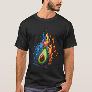 Camiseta Avocado Flames Vegan Vegetarian Healthare Diet