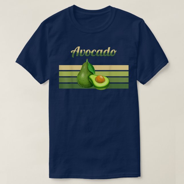 Camiseta Avocado Fresco Retro Vegan Vegetarian Plant Based  (Frente do Design)