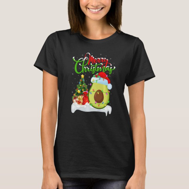 Camiseta Avocado Fruit  Xmas Decorations Santa Avocado Chri (Frente)