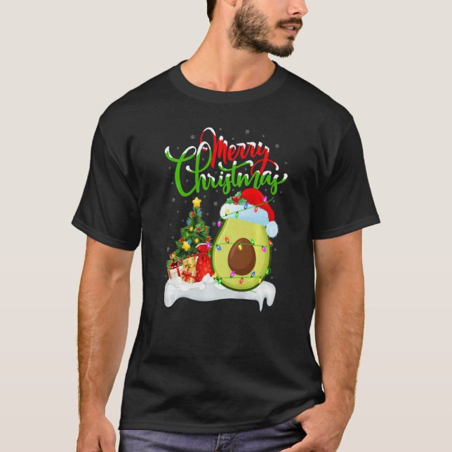 Camiseta Avocado Fruit  Xmas Decorations Santa Avocado Chri (Frente)