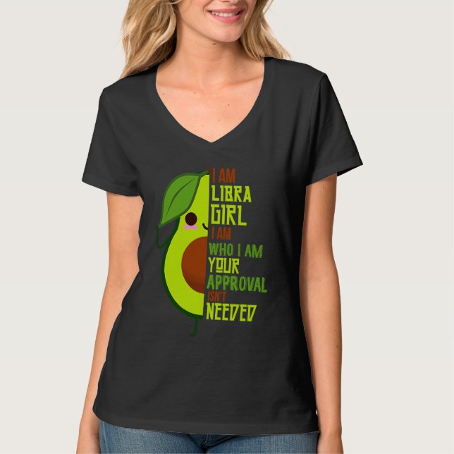 Camiseta Avocado Girl Libra Born In September or October Qu (Frente)
