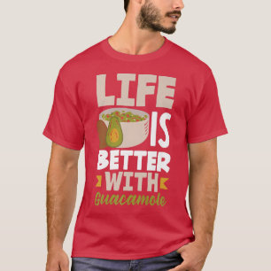 Camiseta Avocado Guacamole A vida é melhor Comida vegetaria