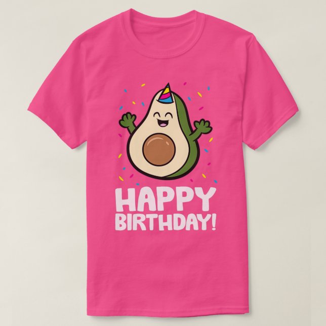 Camiseta Avocado Happy Birthday Funny Avocado Birthday (Frente do Design)
