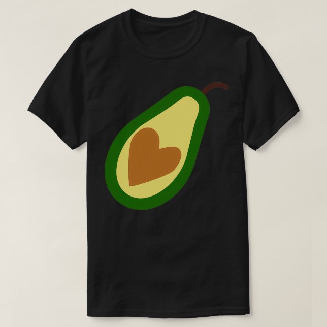 Camiseta Avocado Heart Stickers Vegan Saudável (Frente do Design)