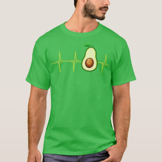 Camiseta Avocado Heartbeat Avocado Gift Homens Vegan Mulher