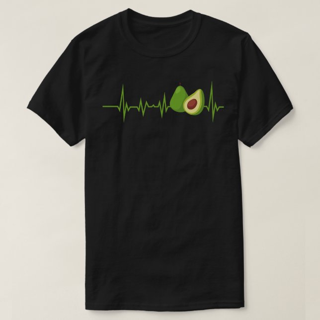Camiseta Avocado Heartbeat Graphic Impressão Vegan Unise (Frente do Design)