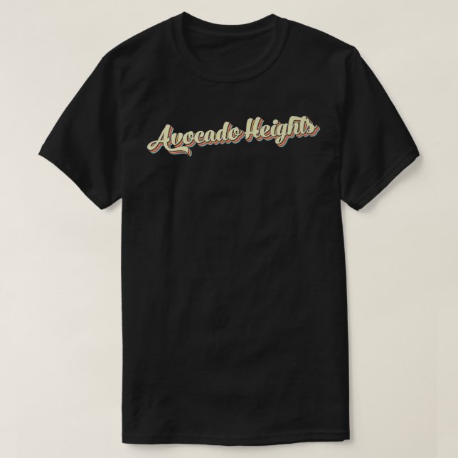 Camiseta Avocado Heights TShirt Retro Art Baseball Font Vin (Frente do Design)