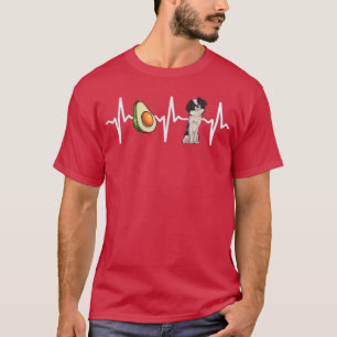 Camiseta Avocado Japonês Chin Heartbeat Dog Lover