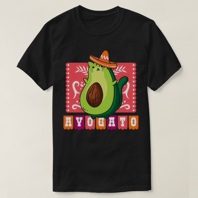 Camiseta Avocado kitten 1 (Frente do Design)