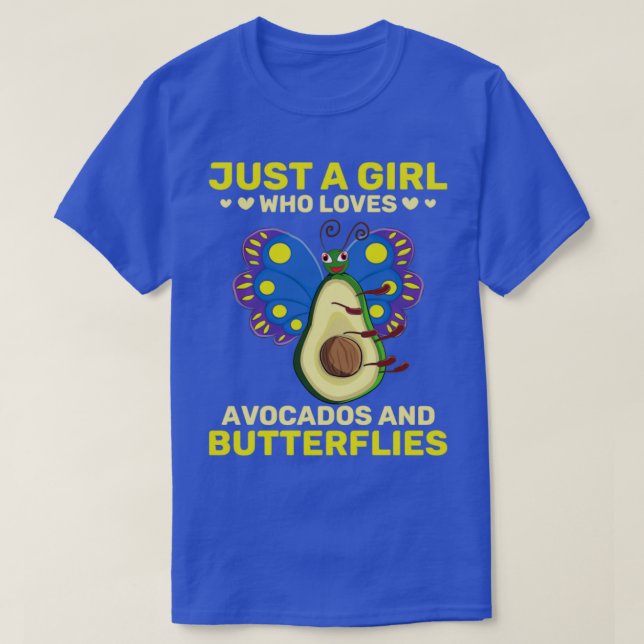 Camiseta Avocado Lover Girls Cute Insett Butterfly (Frente do Design)