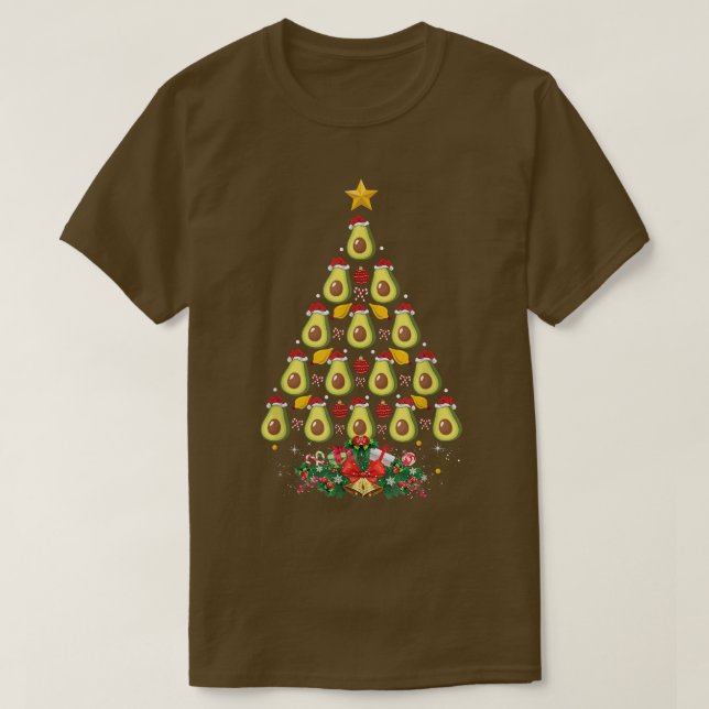 Camiseta Avocado Lover Xmas Tree Santa Hat Avocado Christma (Frente do Design)