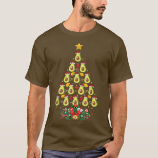 Camiseta Avocado Lover Xmas Tree Santa Hat Avocado Christma