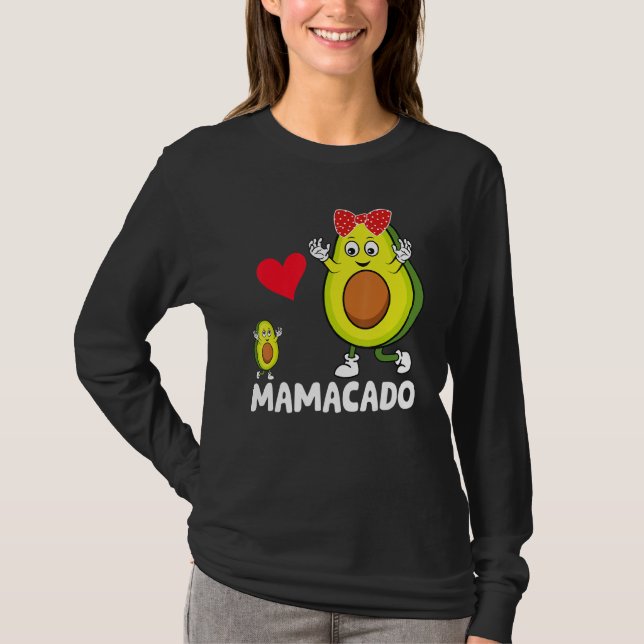 Camiseta Avocado Mama Avocado Mãe Mamacado Dia de as mães A (Frente)