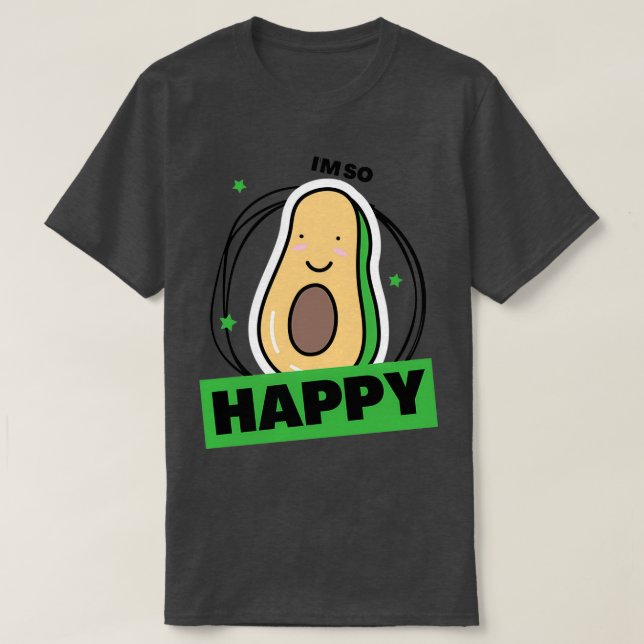 Camiseta Avocado minimalista branco verde (Frente do Design)