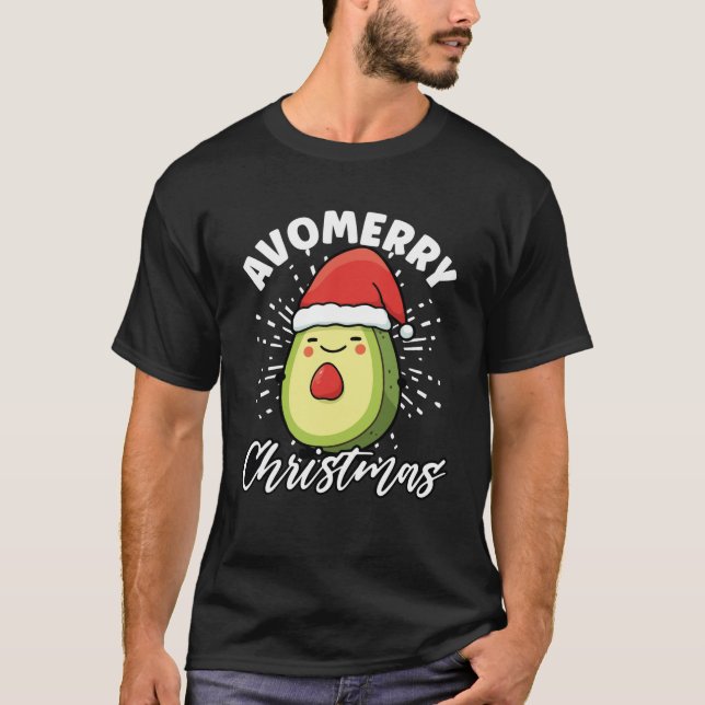 Camiseta Avocado Natal Vegan Papai Noel Guacamole Baixo (Frente)