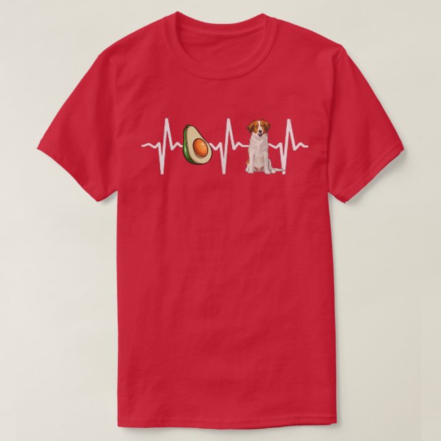 Camiseta Avocado Nederlandse Kooikerhondje Heartbeat Dog Lo (Frente do Design)