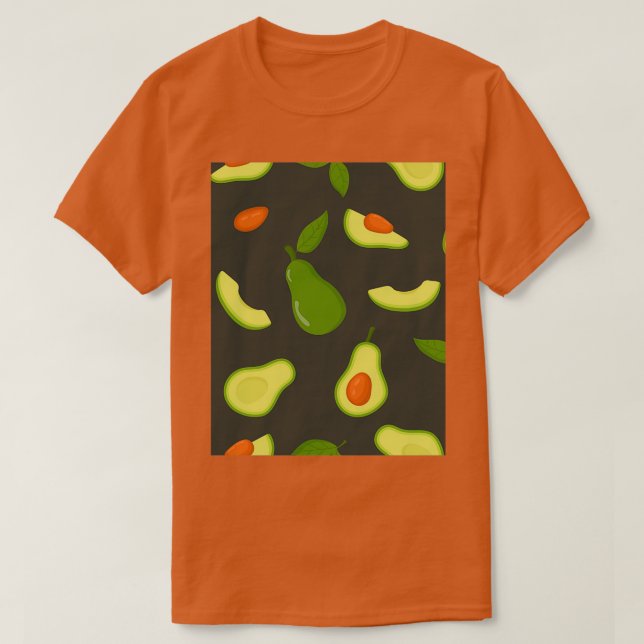 Camiseta Avocado Padrão Verde Escuro (Frente do Design)