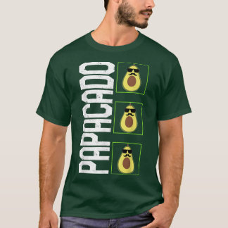 Camiseta Avocado Padre Papacado Óculos de sol bigode novo D