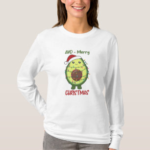 Camiseta Avocado para o Natal Luzes Engraçadas