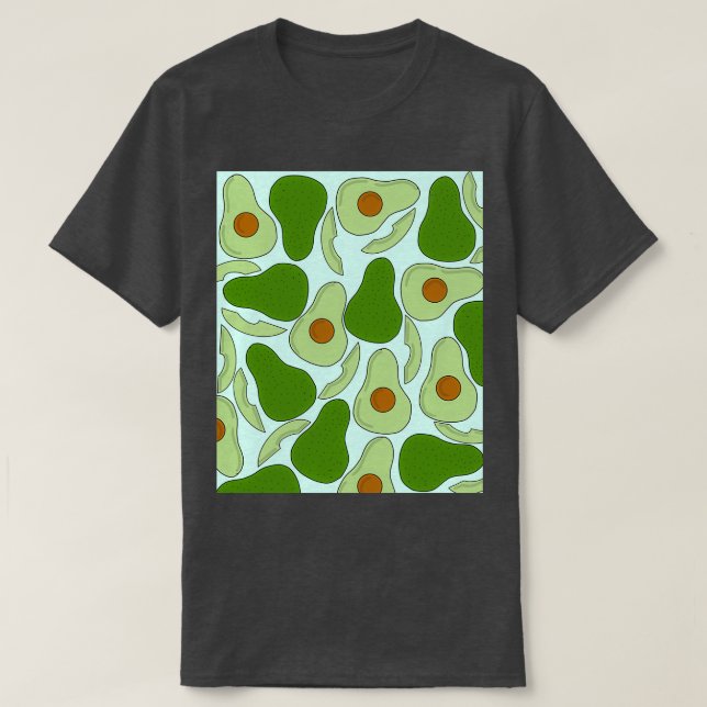 Camiseta Avocado Patterno em Verde (Frente do Design)