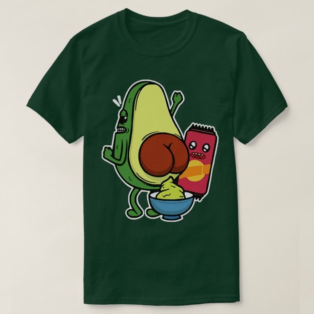 Camiseta Avocado Pooping Guacamole O Partido Original (Frente do Design)