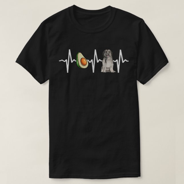 Camiseta Avocado Pyrenean Shepherd Heartbeat Dog Lover  (Frente do Design)