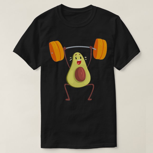 Camiseta Avocado se exercitando com barbell engraçada me in (Frente do Design)