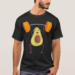 Camiseta Avocado se exercitando com barbell engraçada me in