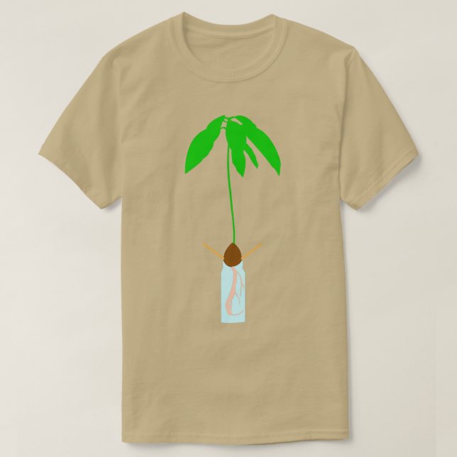 Camiseta Avocado Seed Dourado Crescendo (Frente do Design)