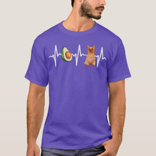 Camiseta Avocado Silky Terrier Heartbeat Dog Lover