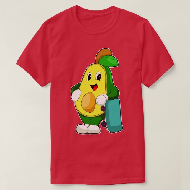 Camiseta Avocado Skater Skateboard (Frente do Design)