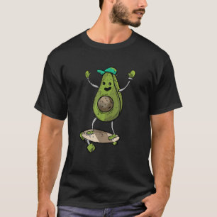 Camiseta Avocado Skater Skateboard Summer Engraçado Comida