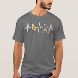 Camiseta Avocado Standard Schnauzer Heartbeat Dog Lover