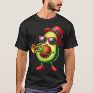 Camiseta Avocado Sunglasses Playing Trumpet Funny Fruit Ins