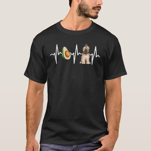 Camiseta Avocado Tibetan Terrier Heartbeat Dog (Frente)