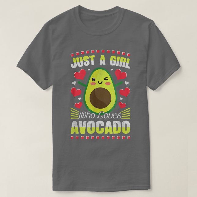 Camiseta Avocado Vegan Vegetarian Apenas Uma Menina Que Ama (Frente do Design)