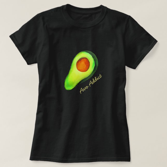 Camiseta Avocado viciado em arte verde (Frente do Design)