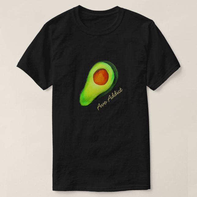 Camiseta Avocado viciado em arte verde (Frente do Design)