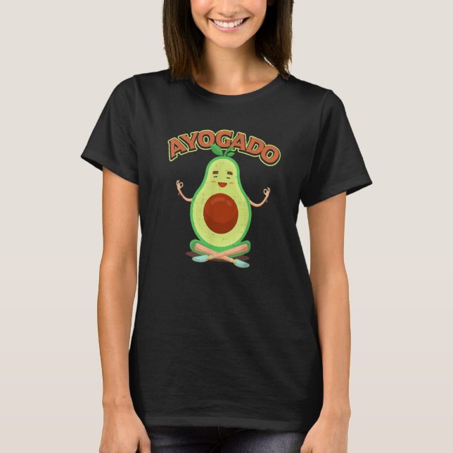 Camiseta Avocado Yoga Cute Ayogado Healthy Eating Veggie Ve (Frente)