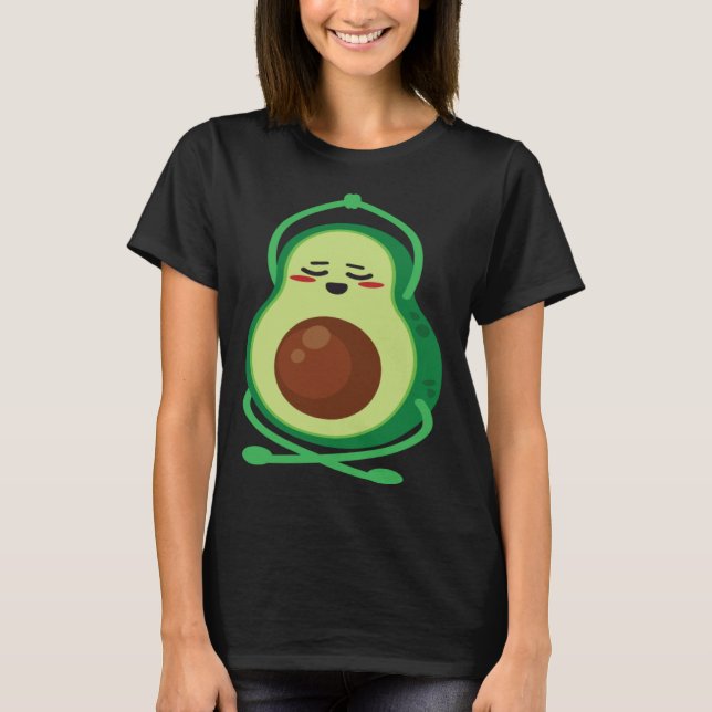 Camiseta Avocado Yoga Cute Meditation Workout Exercise Vega (Frente)